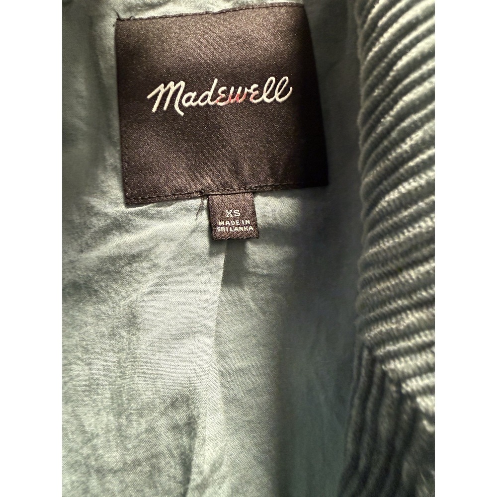 MADEWELL Corduroy Crop Dorset Blazer Jacket Teal Blue Size XS - Picture 5 of 5